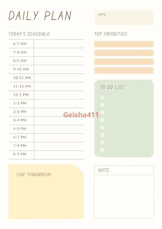 Daily Planner | Instant Download Printable Planning Template Digital Nomad Remote Worker Traveler