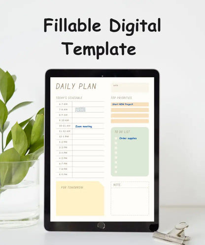 Daily Planner | Instant Download Printable Planning Template Digital Nomad Remote Worker Traveler