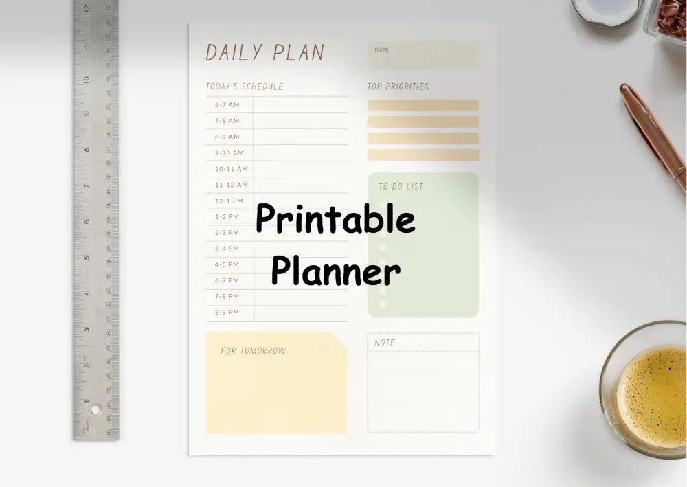 Daily Planner | Instant Download Printable Planning Template Digital Nomad Remote Worker Traveler